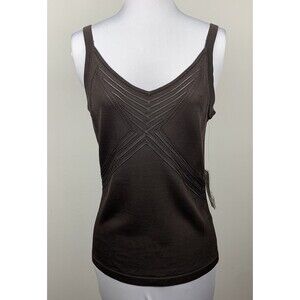 Calvin Klein Size Medium Truffle Brown 100% Rayon Knit Tank Top MSRP $120